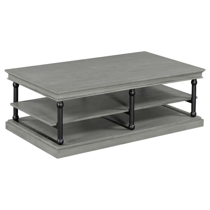 Christopher Knight Home-Thaddeus Rubberwood Coffee Table With Storage
