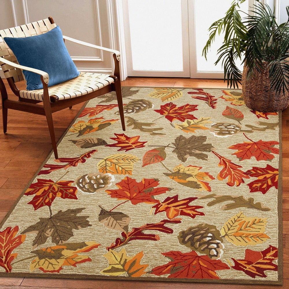 Liora Manne Ravella Falling Leaves Indoor/Outdoor Rug