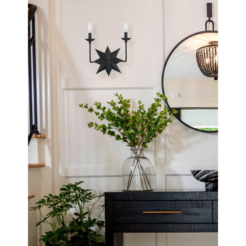 Astro 2 Light Black Wall Mount - 13"W x 15.25"H x 6"D