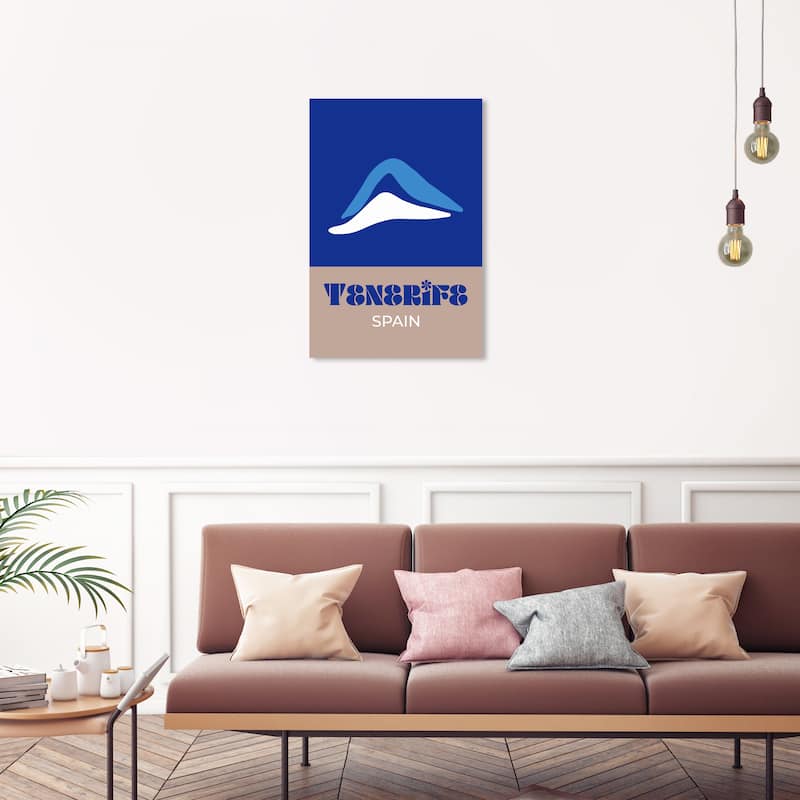 Wynwood Studio Canvas World and Countries Travel to Tenerife Blue and Taupe Modern & Contemporary Wall Art Canvas Print