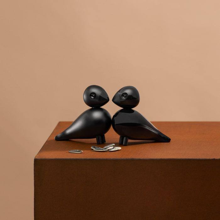 Kay Bojesen Lovebirds Pair, Black - H: 3.5"