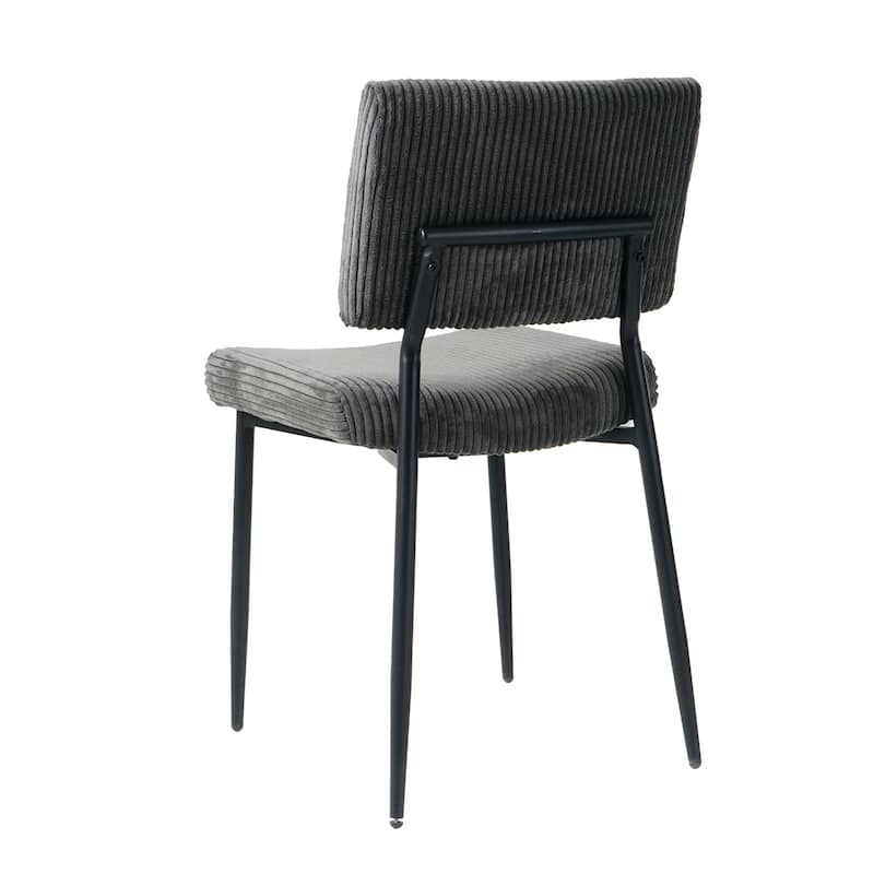 Fabric Seat Metal Frame Dining Chairs(set of 2) - Grey - Set of 2
