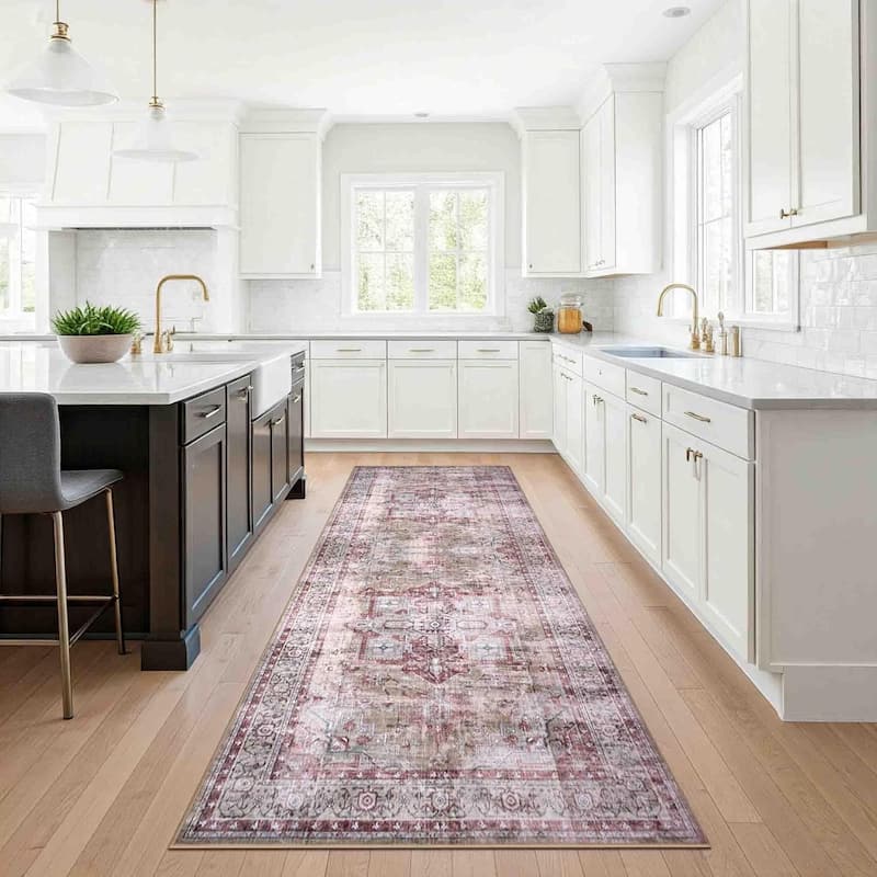 Delara Machine Washable Area Rug, Soft & Durable, Non-Slip Backing, Eco- Friendly GRS certified. - 2' 6" x 7' - Desert Rose - Runner