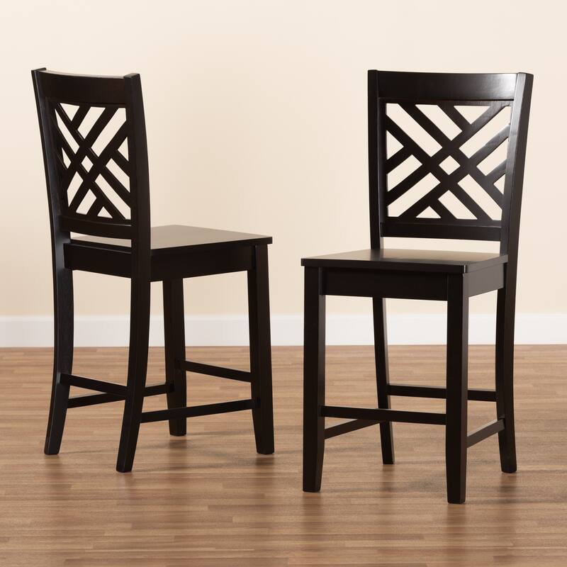 Caron Modern and Contemporary Transitional 2-Piece Counter Stool Set