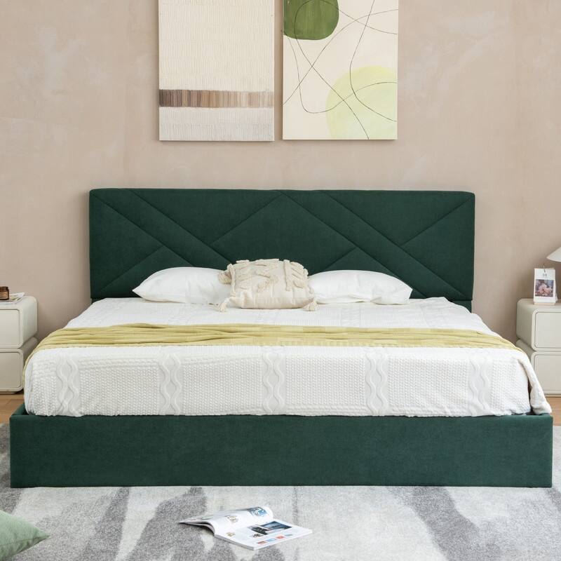 Plywood Frame Full Upholstered Platform Bed