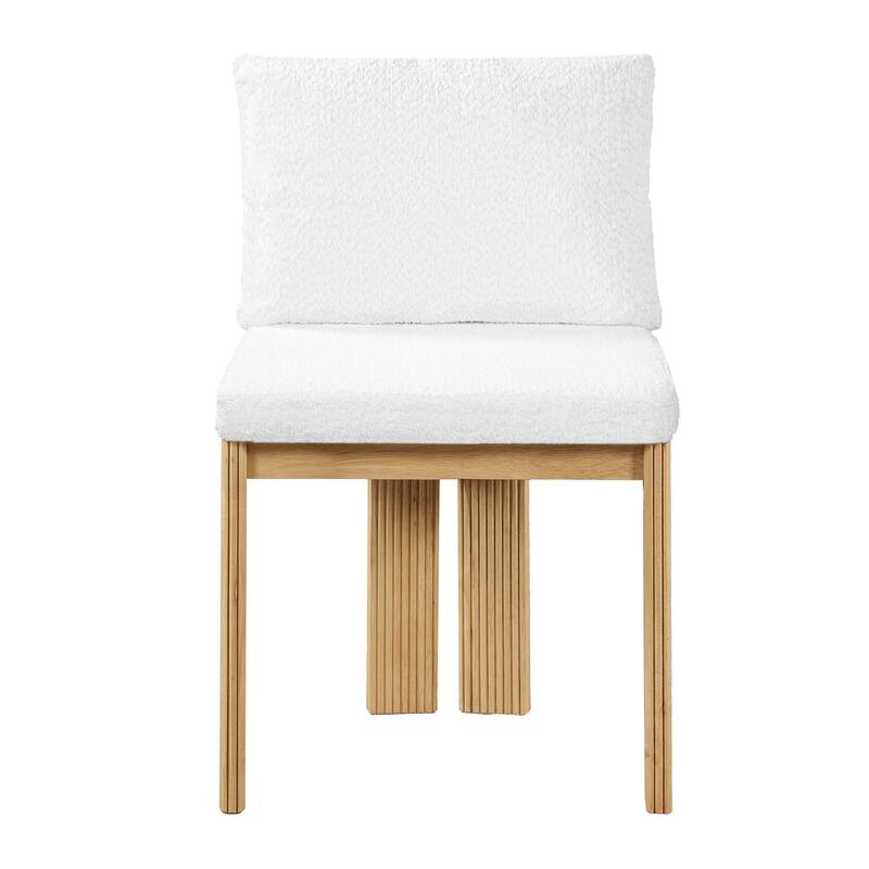 Christopher Knight Home - Modern 20.67" Boucle Upholstered Dining Chairs Set, Ergonomic Contoured Seat & Solid Wood Legs