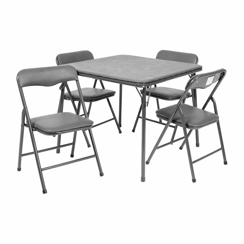 Kids 5-Piece Classroom Folding Table and Chairs Set - 2'0" x 1'8" x 2'0" Square