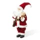 preview thumbnail 75 of 92, Glitzhome 18"H Faux Fur Christmas Santa Figurines with Porcelain Face