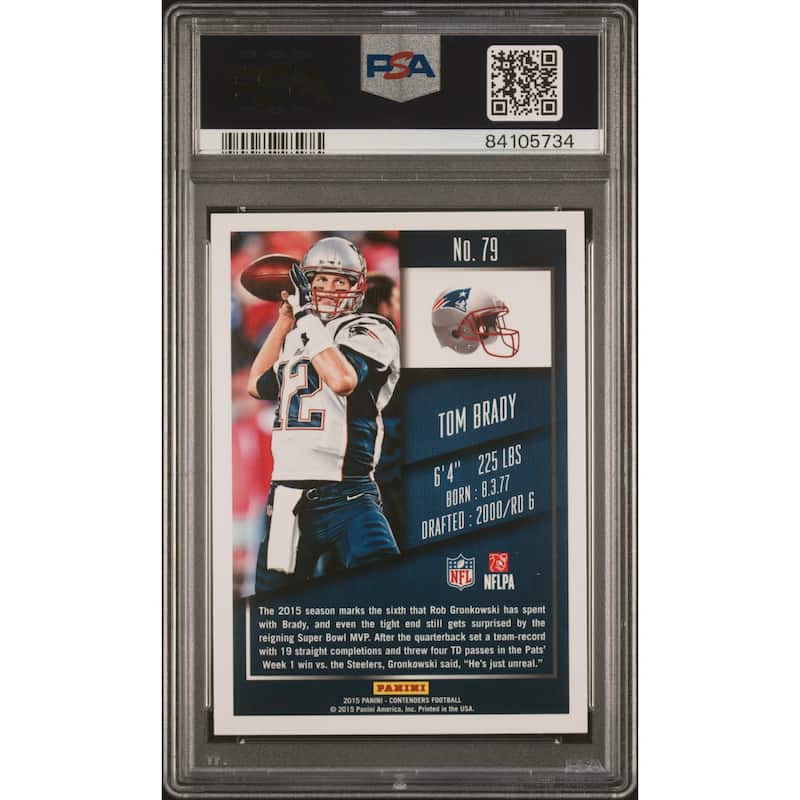 Tom Brady 2015 Panini Contenders Football Card #79 Graded PSA 10 - 8'6" x 11'6"