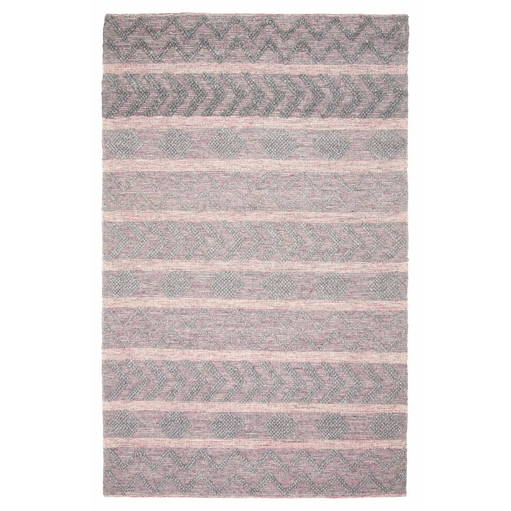 ECARPETGALLERY Braid weave Sienna Grey Wool Rug - 6'0 x 9'5