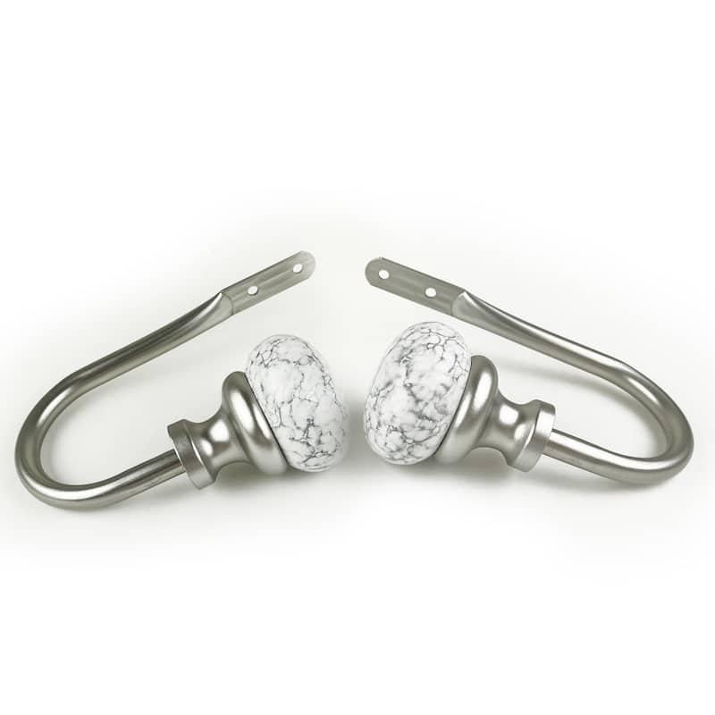 InStyleDesign Alf Curtain Holdback Pair - Satin Nickel