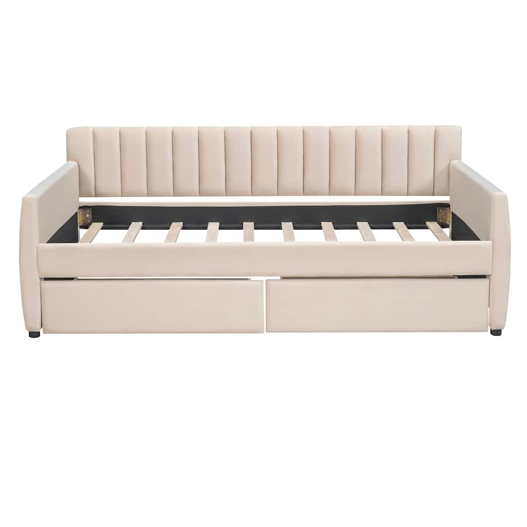 Twin Size Upholstered daybed with Drawers