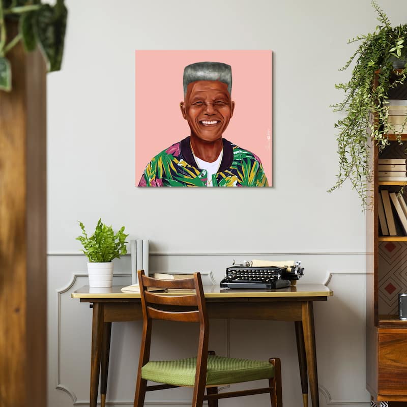 Empire Art Direct Hip Nelson Mandela Printed Tempered Glass Wall Art - Multi-Color