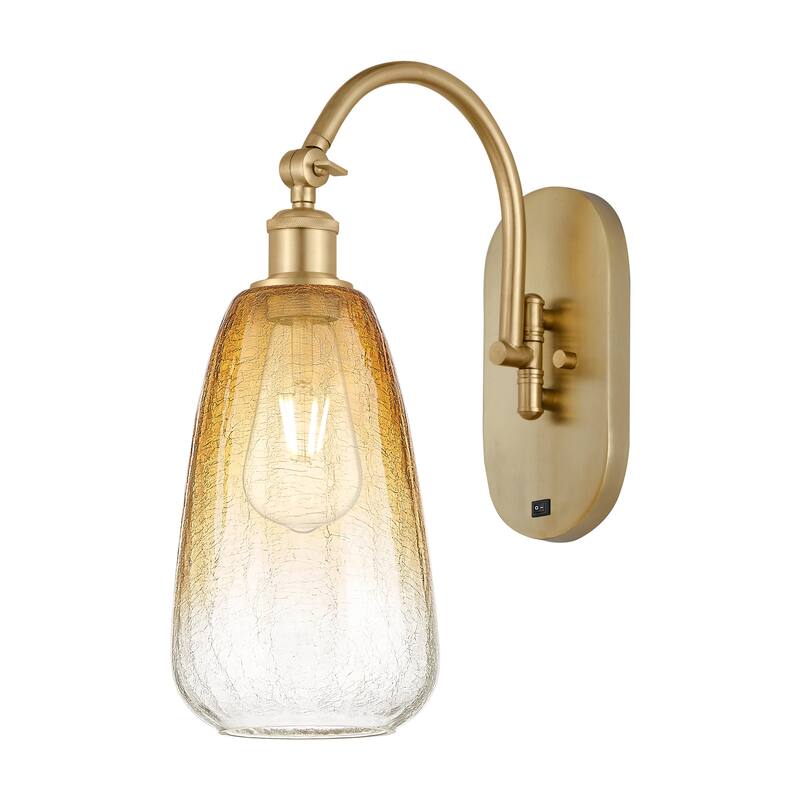 Innovations Lighting Endless Possibilities Ballston - Brookhaven Almond - 1 Light 6" Swiveling Sconce - Satin Gold/Amber