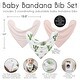preview thumbnail 3 of 4, Cactus Floral Collection Fabric Bandana Baby Bibs (3 Pack Set) - Pink and Green Boho Watercolor Shabby Chic Desert