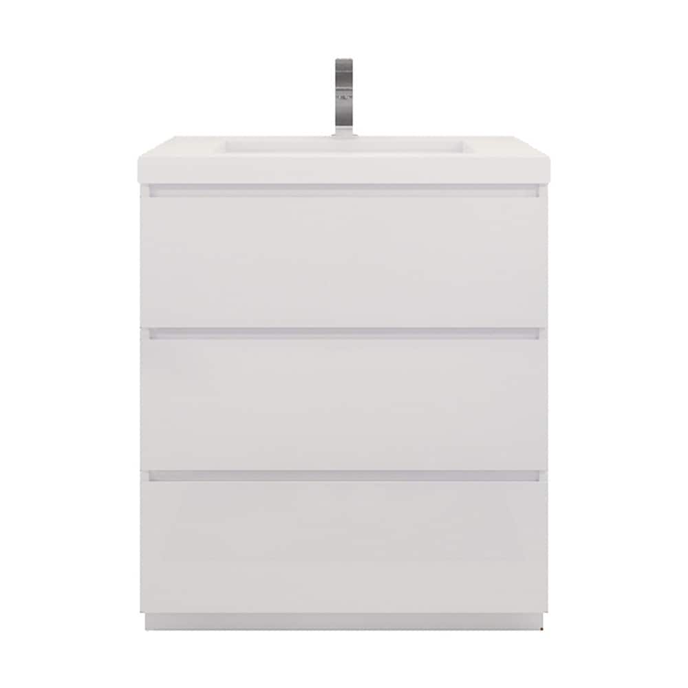 Aron 30'' Freestanding Vanity with Reinforced Acrylic Sink