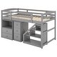 preview thumbnail 7 of 7, Twin Loft Bed with Multifunctional Movable Desk and Staircase - Flexible Design