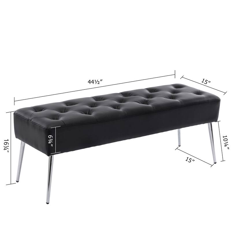 Modern 44" Length Button Tufted Bench