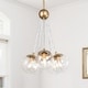 preview thumbnail 2 of 10, Modern Glam 5-Light Globe Cluster Chandeliers Glass Kitchen Island Pendant Lighting for Dining Room - D 16.5'' x H 85''