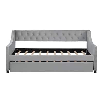 Modern Upholstered Tufted Daybed with Trundle