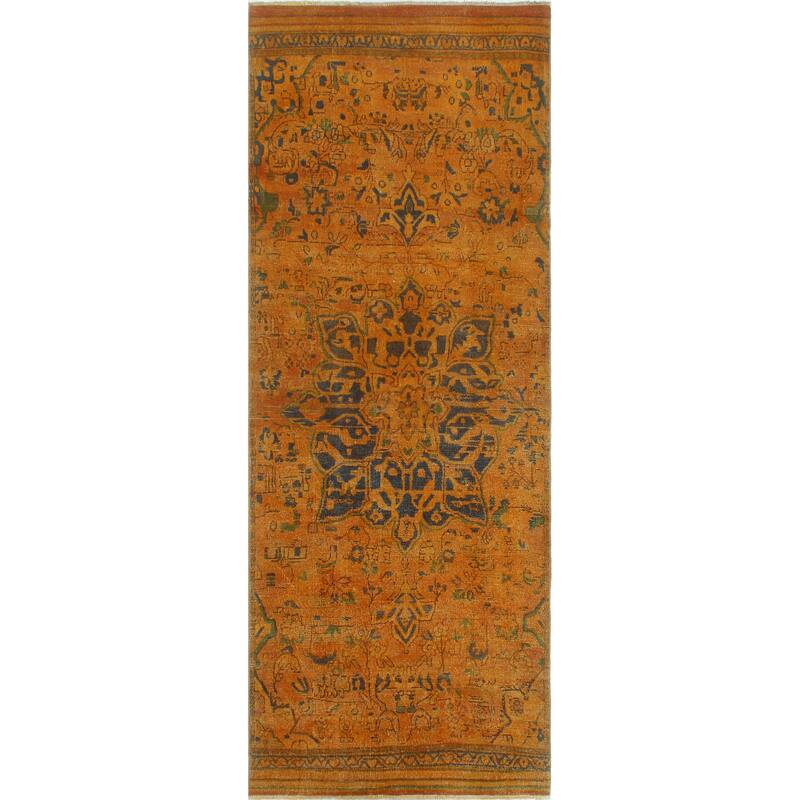 Vintage Overdyed Betania Rust/Blue Runner - 3'11" x 10'6"