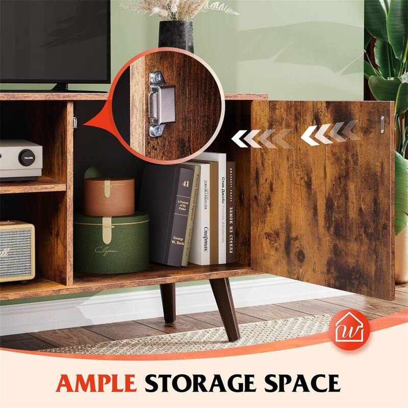 Mid-Century Modern TV Stand - 15.7"D x 55"W x 21.8"H