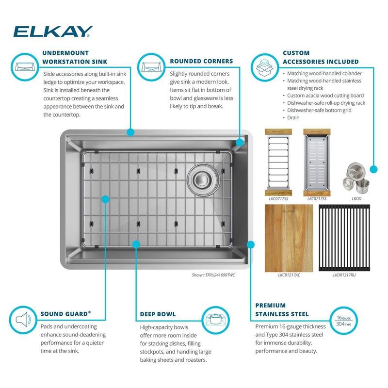 Elkay Crosstown 25-1/2" Undermount Single Basin Stainless Steel