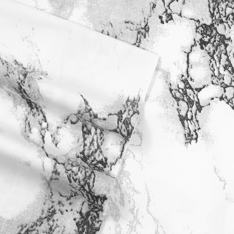Sweet Home Collection Marble 4 Piece Printed Sheet Set, Double Brushed Microfiber