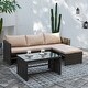 preview thumbnail 2 of 18, Tappio 3-piece Outdoor Wicker Sofa Furniture Conversation Set