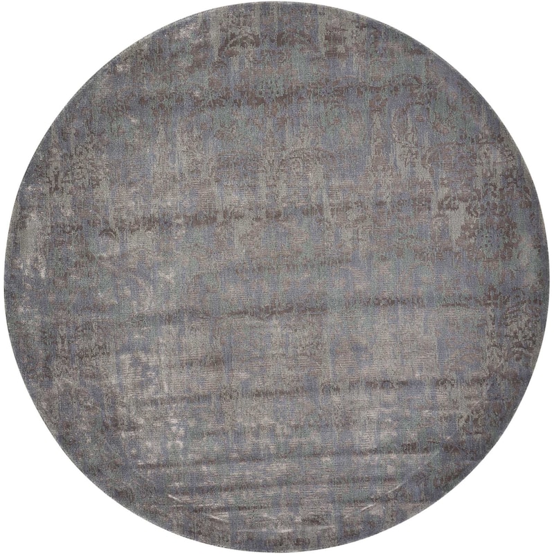 Nourison Twilight Area Rug - 8' Round - Grey - Rectangle
