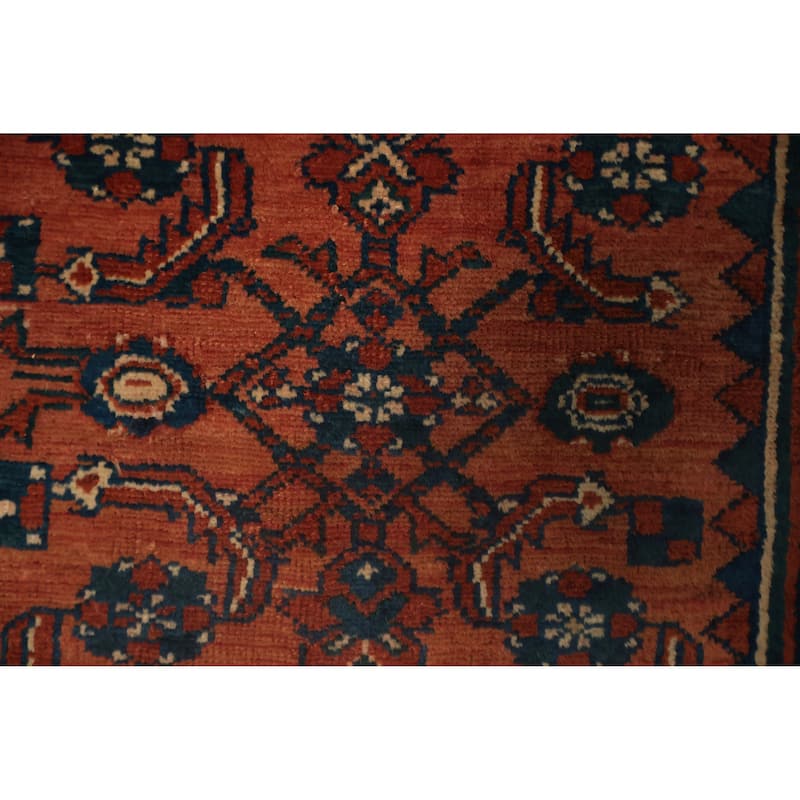 Hand Knotted Oriental 100% Wool Carpet Traditional Geometric Oranges & Rust Malayer Area Rug - 6' 3'' X 5' 1''