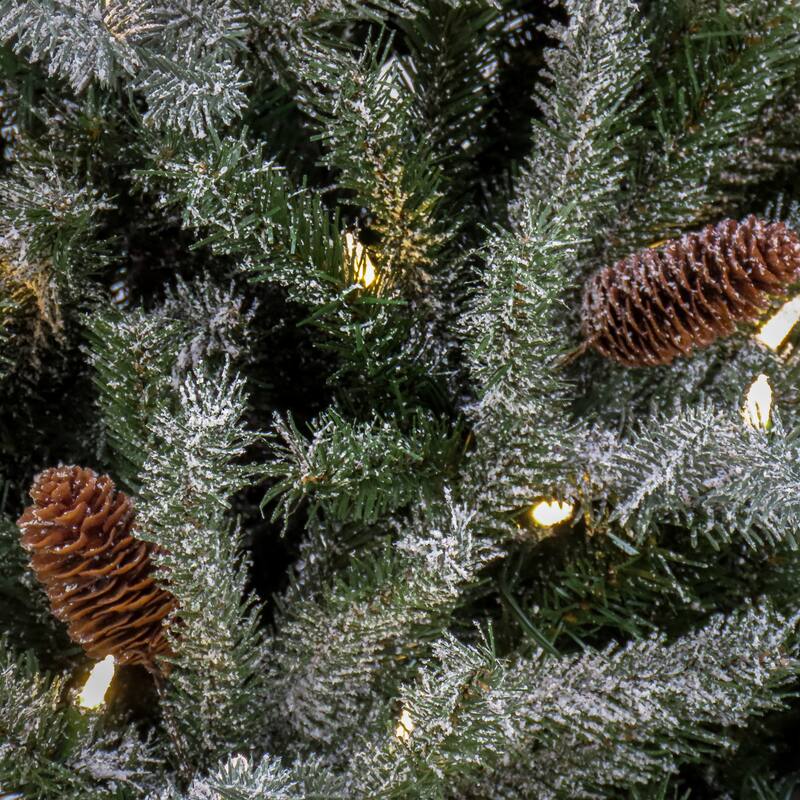 National Tree Company 7 ft. Pre-Lit Snowy Olallie Pine Tree with LED Lights - 7 Foot