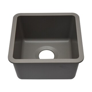 15 Inch Lexicon Platinum Quartz Composite Drop-in Undermount Single Bowl Galaxy Concrete Kitchen Sink LP-1515-C-SO - 15x15