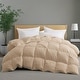 preview thumbnail 6 of 18, Heavyweight Extra Warmth White Goose Feather Down Fiber Duvet Comforter Insert California King - Tan