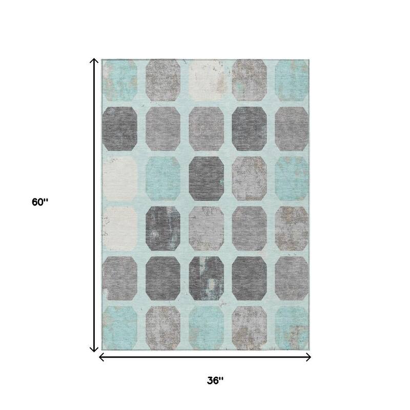 HomeRoots Geometric Transitional Rectangle Outdoor Rug
