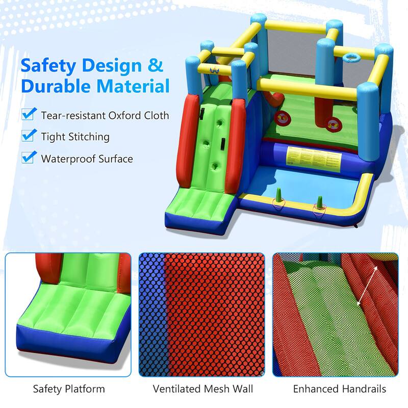 Costway Inflatable Bounce House 8-in-1 Kids Inflatable Slide Bouncer - See Details