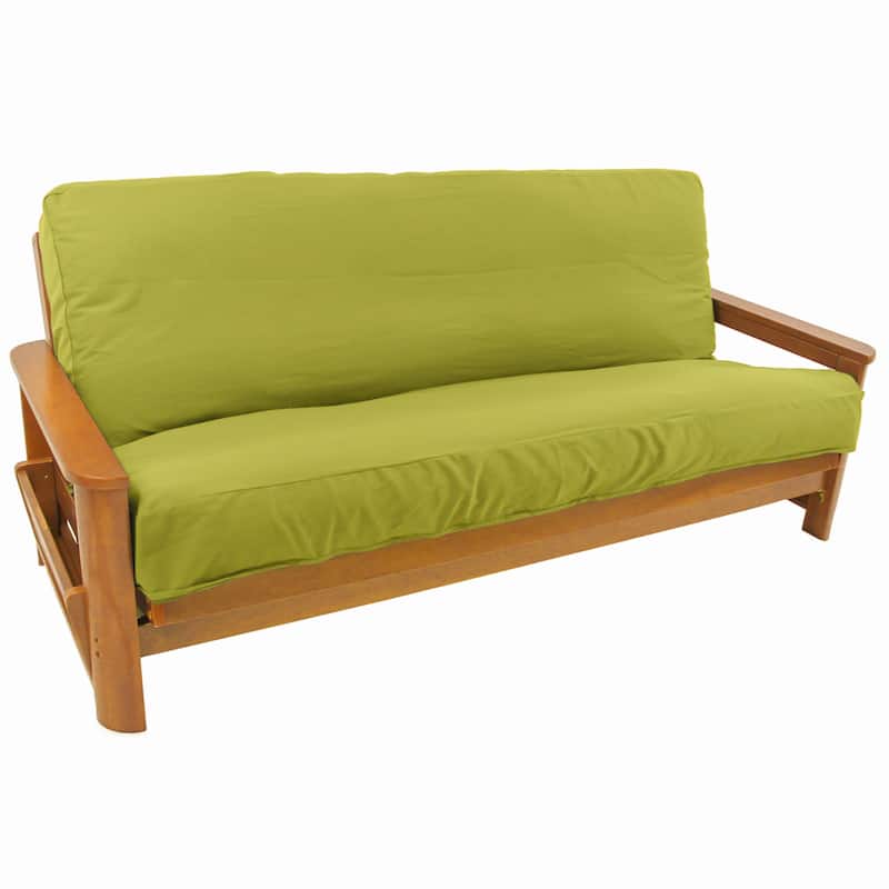 Solid Twill Full-Size 8-10 Inch Thick Futon Cover - Mojito Lime