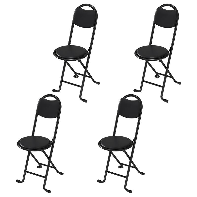 2/4pcsFolding Stool with Back, Cushioned Padded Folding Stool, Portable Folding Chairs