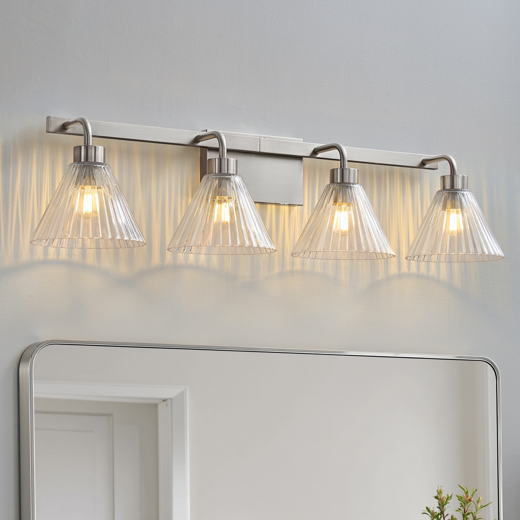 2/3/4-Light Dimmable Vanity Light with Clear Glass Shades