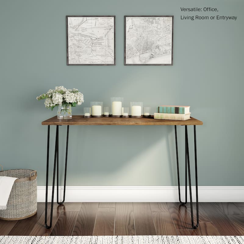 Lavish Home Modern Desk with Hairpin Legs
