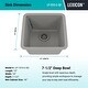 preview thumbnail 5 of 7, 15 Inch Lexicon Platinum Quartz Composite Drop-in Undermount Single Bowl Galaxy Concrete Kitchen Sink LP-1515-C-SO - 15x15