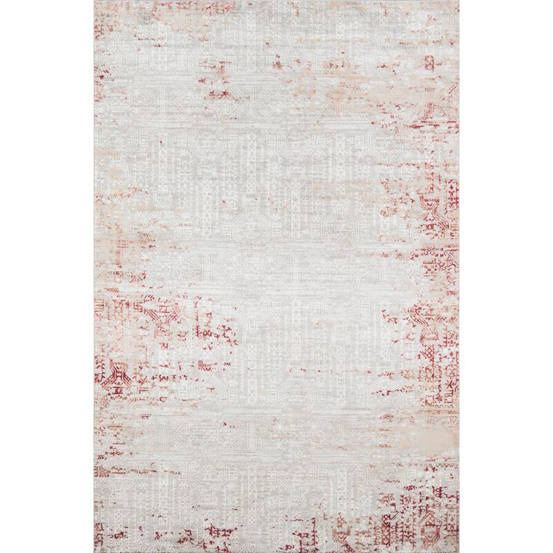 ECARPETGALLERY Machine Woven Amber Transitional Area Rug - Red - 5'1 x 7'7 - Rectangle