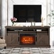 preview thumbnail 3 of 11, 68" Farmhouse Dark Brown Electric Fireplace TV Stands Console for 78-inch TV with Remote