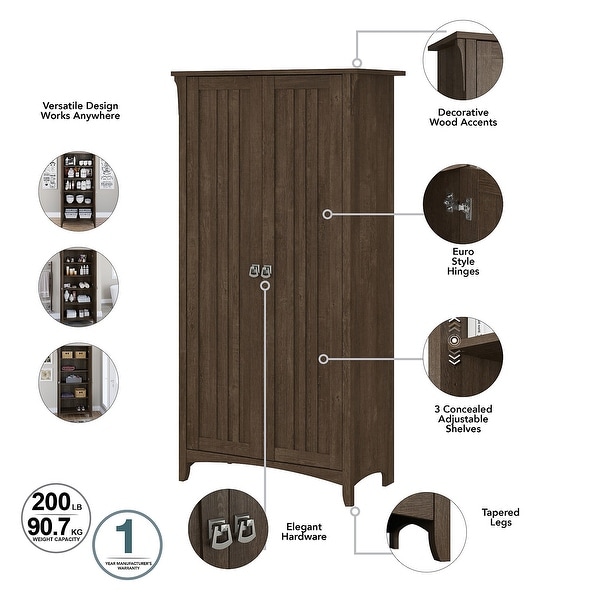 Salinas tall storage cabinet with outlet doors