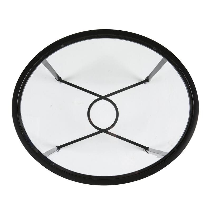 HomeRoots 25" Black And Clear Glass Oval End Table - 25x21x24.75