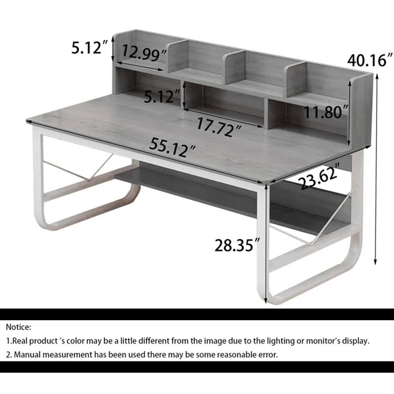 Rectangle Computer Desk with Hutch