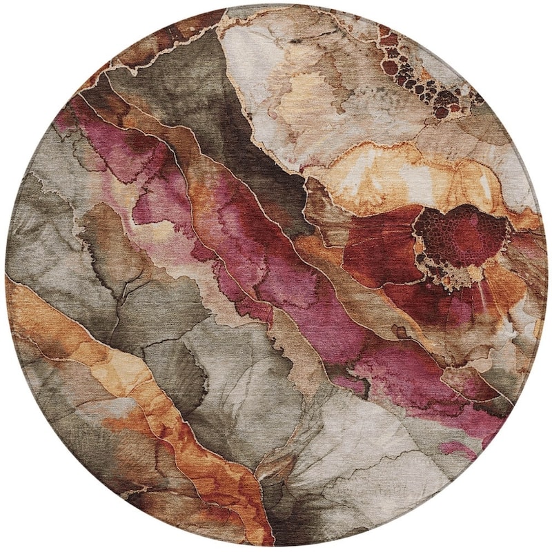 HomeRoots Floral Transitional Rectangle Outdoor Rug