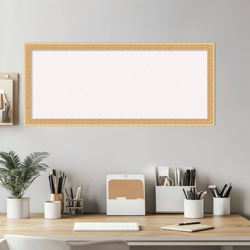 Bethany Gold Wood Framed Cork Board - Bulletin Board, Organization Board, Pin Board