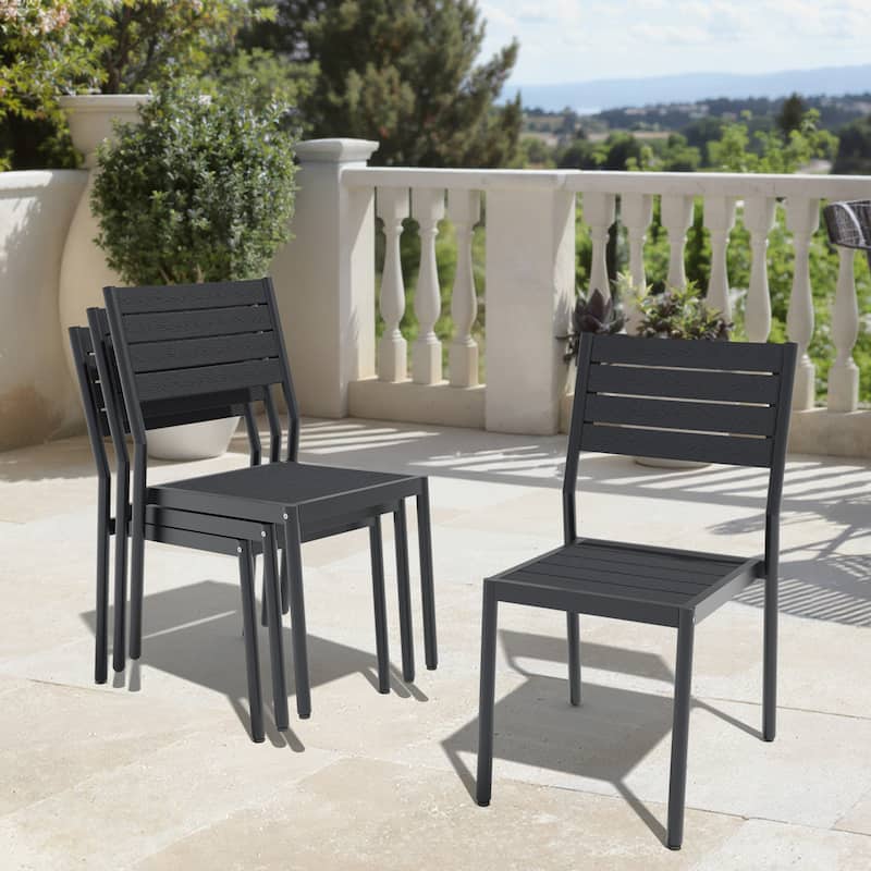 VredHom Outdoor Stackable Aluminum Patio Dining Chairs