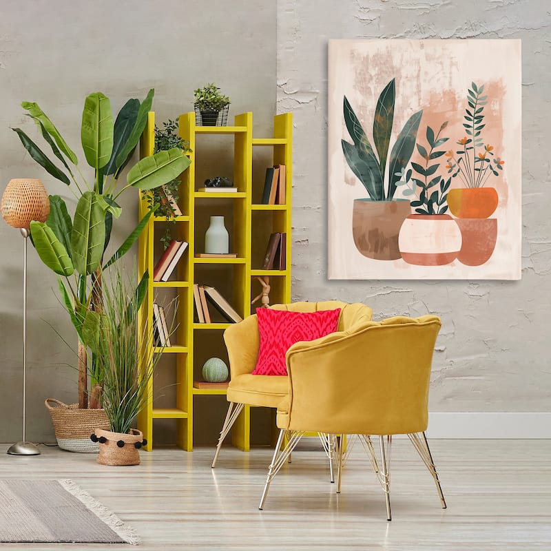 Stupell Earthy Boho Potted Plants Canvas Wall Art Design By LSR Creative Studio
